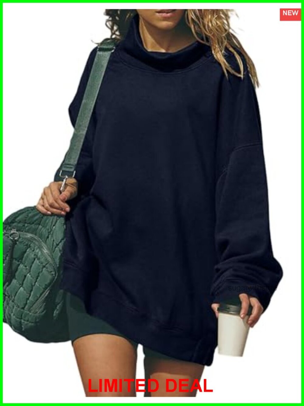 Oversized Mockneck Sweatshirt Long Sleeve Turtleneck Pullover